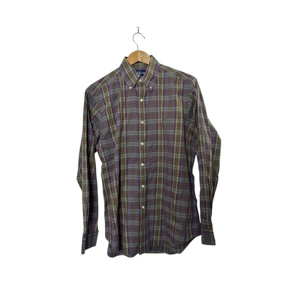 Ralph Lauren Classic Fit Purple Plaid Long Sleeve Button-Up Shirt Men's Medium - Picture 1 of 4